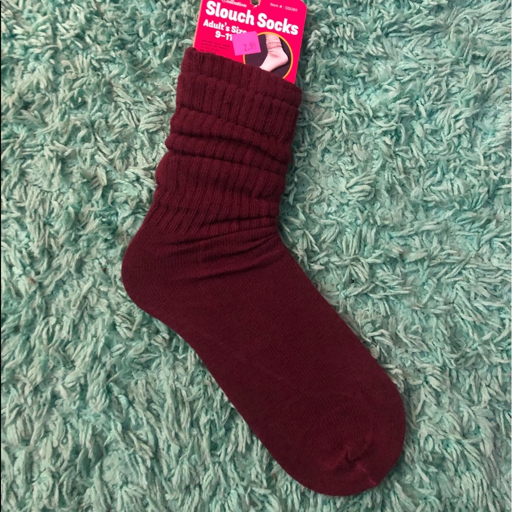 Maroon Slouch Socks